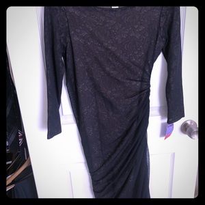 Reiss navy lace overlay dress